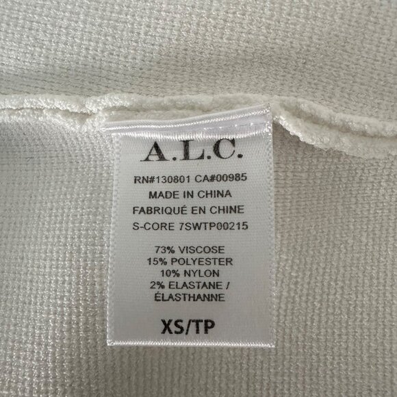 A.L.C. Victoria Knit Top Sleeveless Square Neckline Sleek Minimalist White XS - Picture 8 of 10